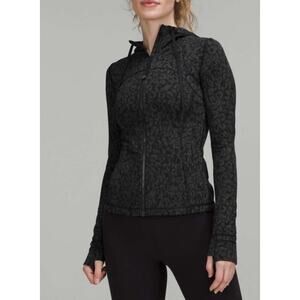 NEW Lululemon Hooded Define Jacket Nulu Leopard Camo Deep Coal Multi Size 8